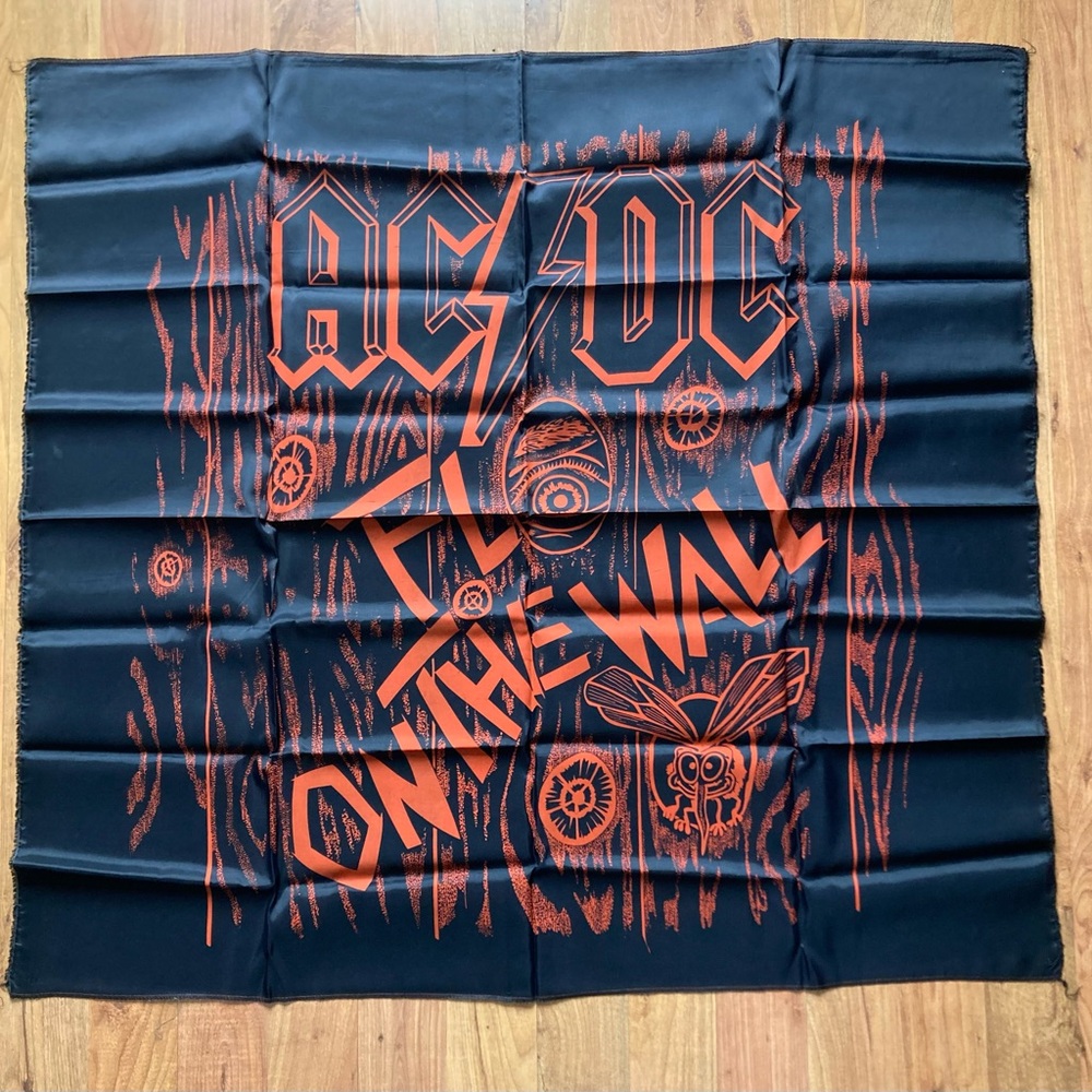 AC/DC Fly On The Wall Banner Wall Hanger 42”x 45” RARE vintage 80s